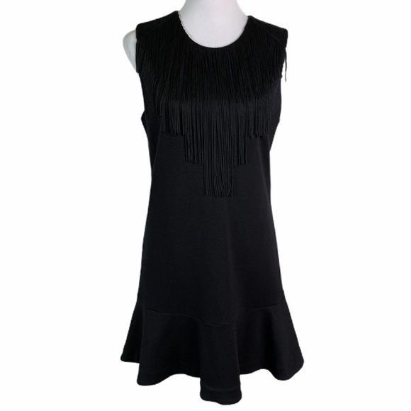 📚DROP⬇️ BCBGMAXAZRIA • Alyn Black
Fringe Trim Flounce Hem
Cocktail Dress • S - Picture 2 of 9